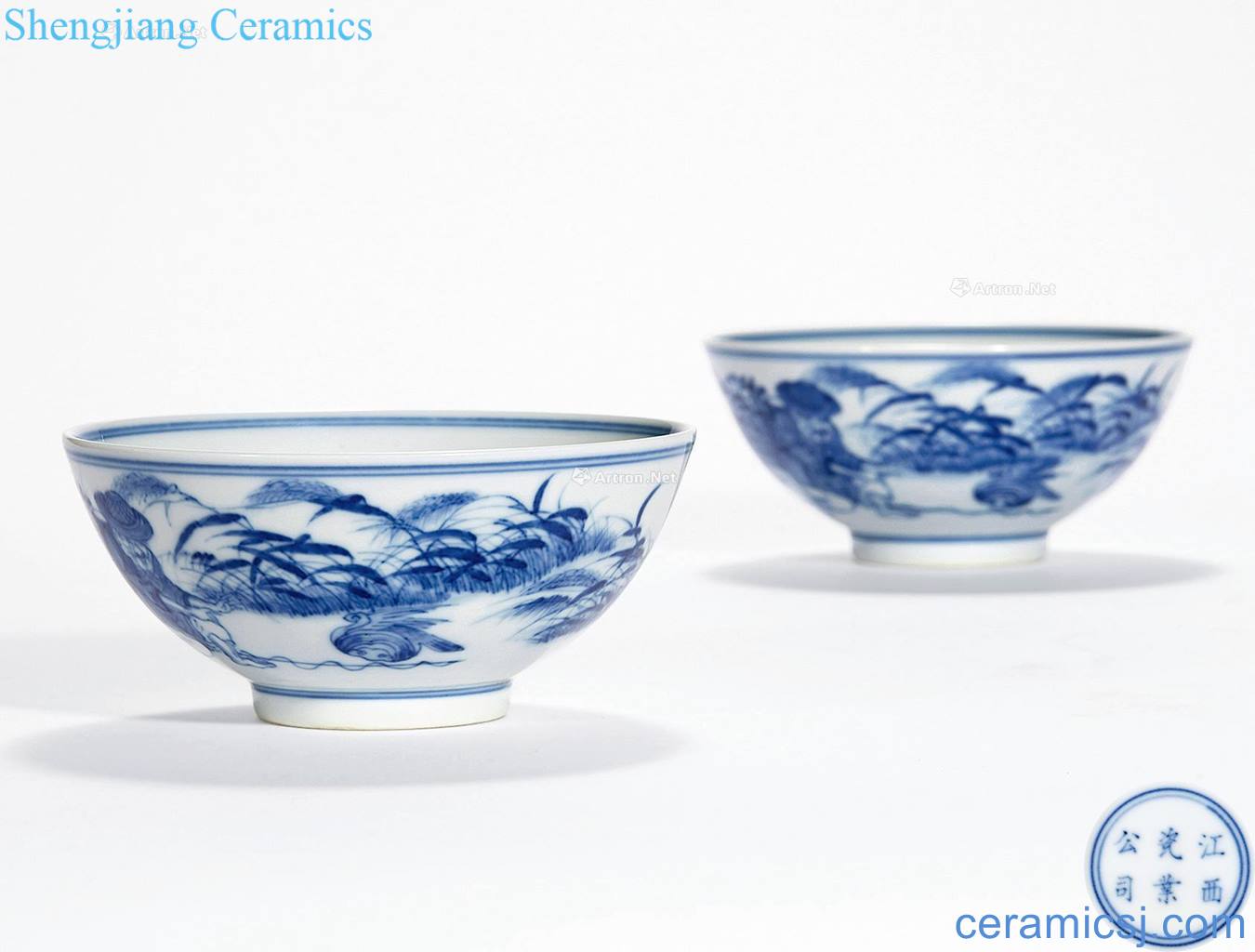 qing Blue and white with bowl (a)