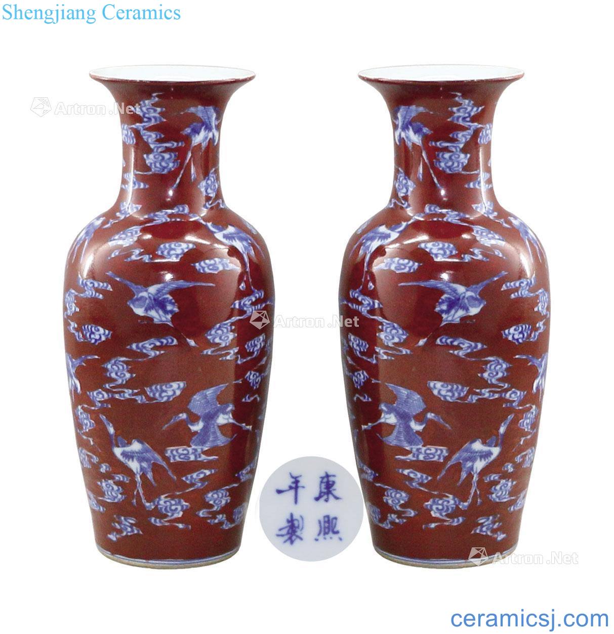 Purple, blue and white James t. c. na was published grain goddess of mercy bottle