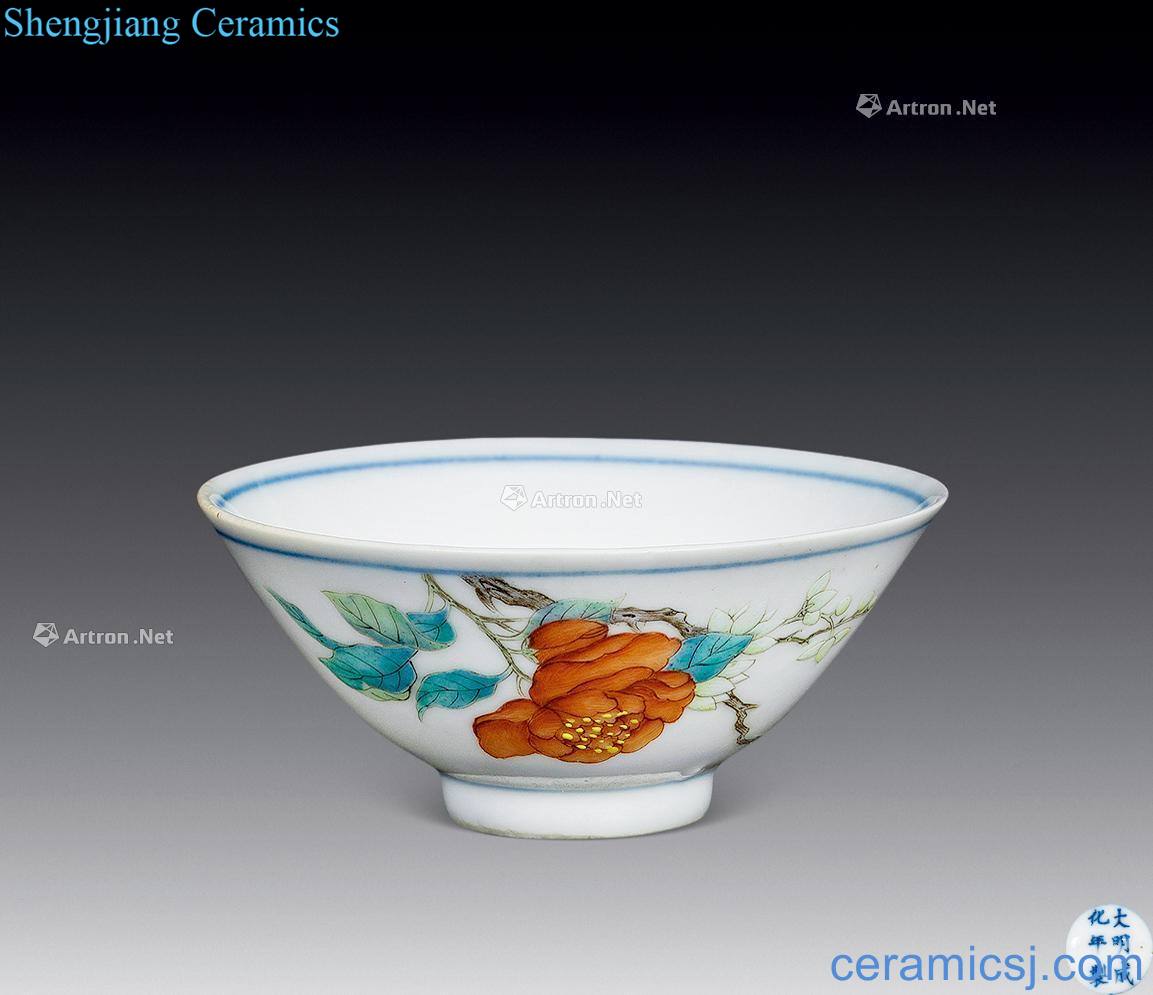 The qing emperor kangxi bucket color flower hat to bowl