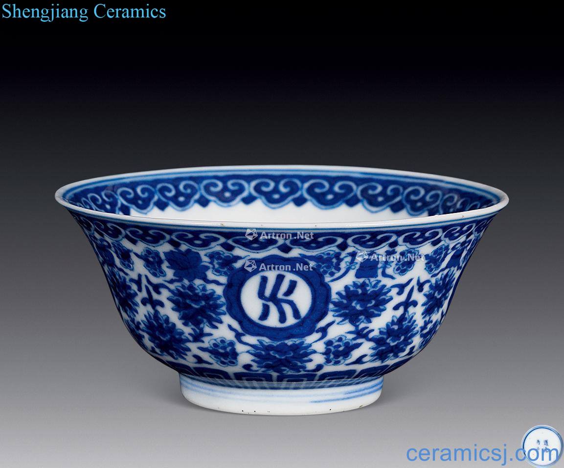 qing Green bowl of Hualien decorative pattern