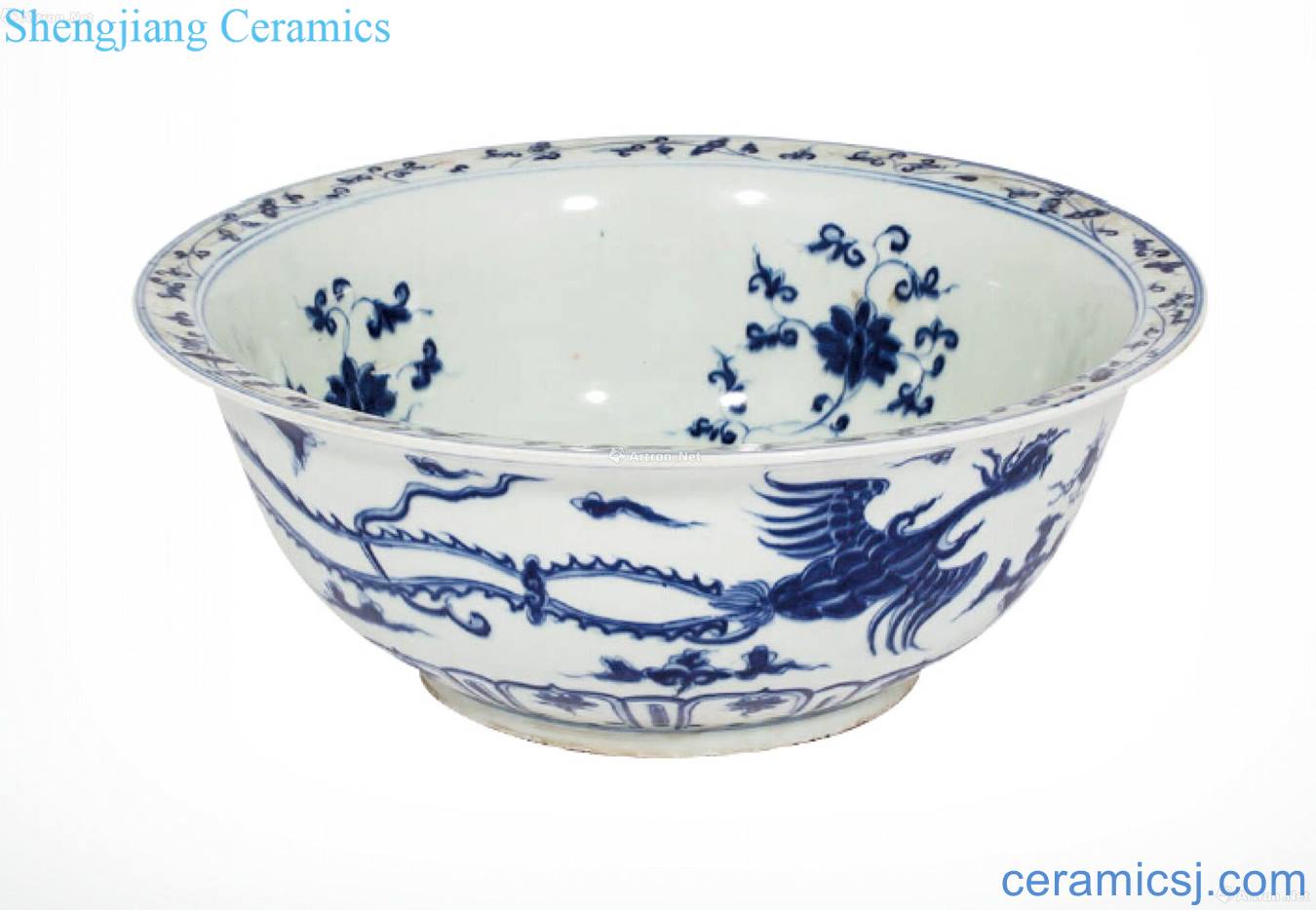 Blue and white longfeng lines