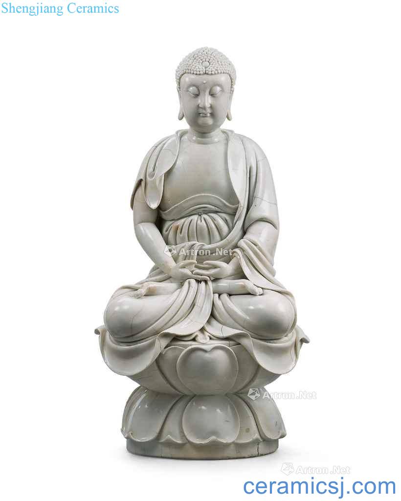 In the 16th century Ming dehua white glaze amida Buddha statue