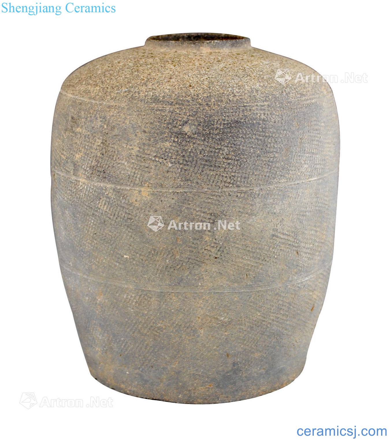 Mat erlitou grain black pottery