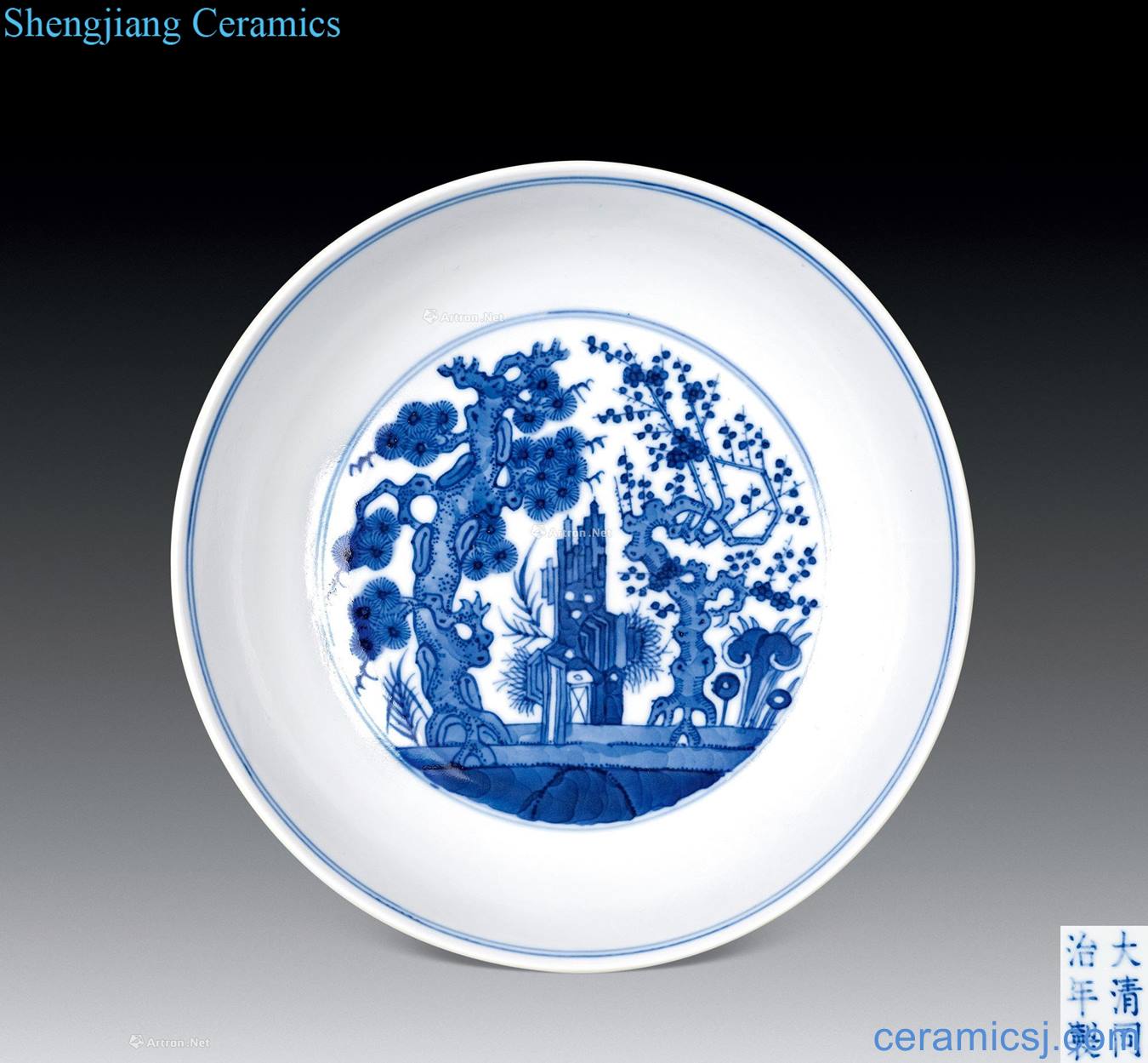 dajing Blue and white, poetic small basin