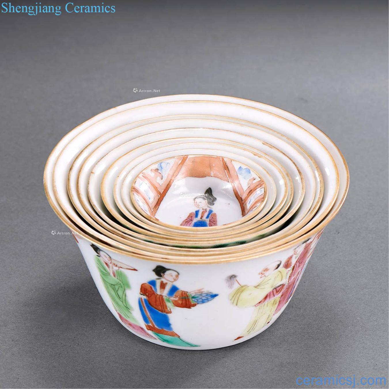 Clear pastel stories of "map" set of cup (a group of nine pieces)
