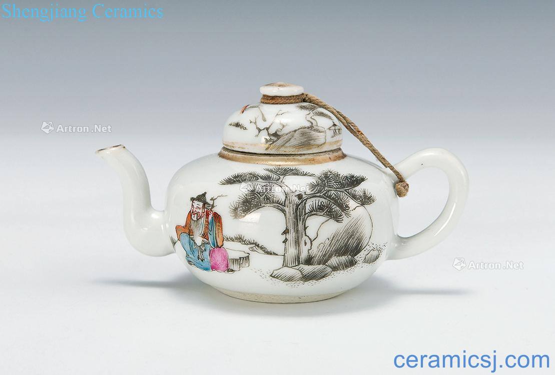 In the 19th century color ink panasonic old teapot