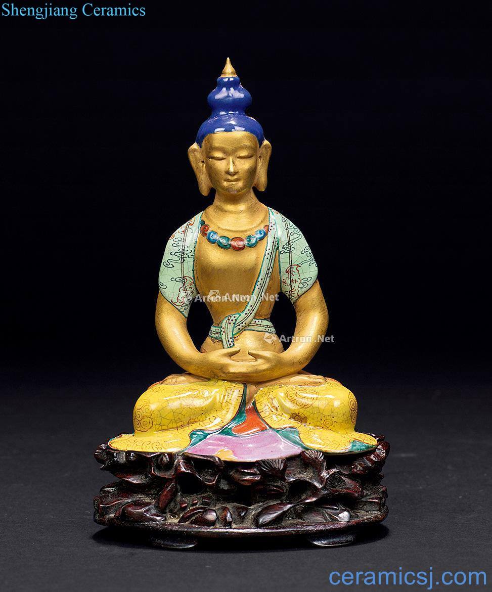 Clear pastel paint sitting Buddha (an)