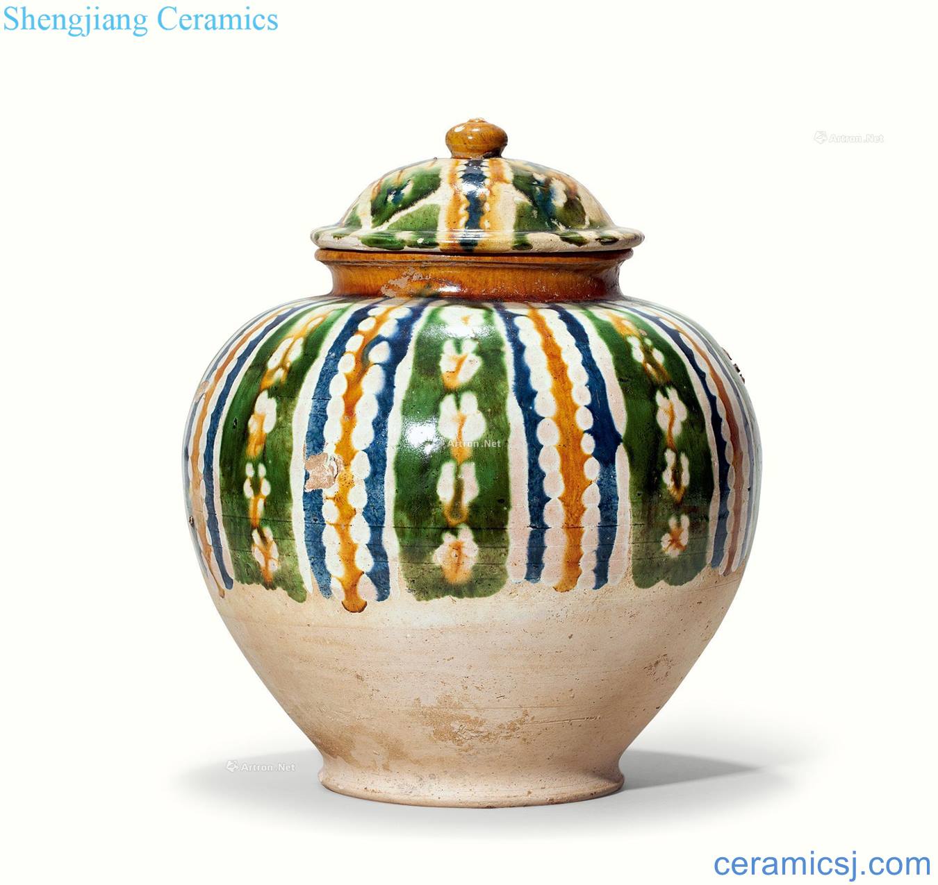 Tang three-color cover pot