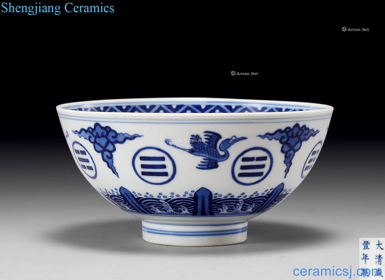 Qing xianfeng Blue and white James t. c. na was published gossip green-splashed bowls