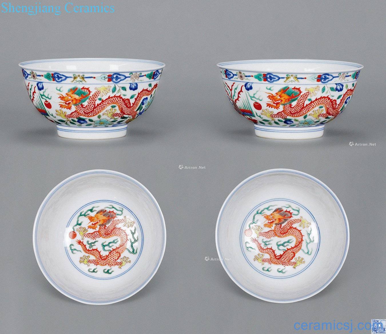 Qing qianlong Blue and white color longfeng bowl (a)