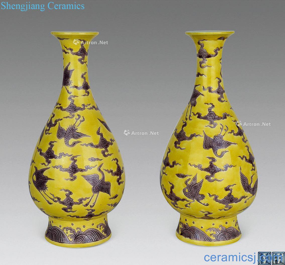 Yellow to dark purple xiangyun cranes best okho spring bottle (a),