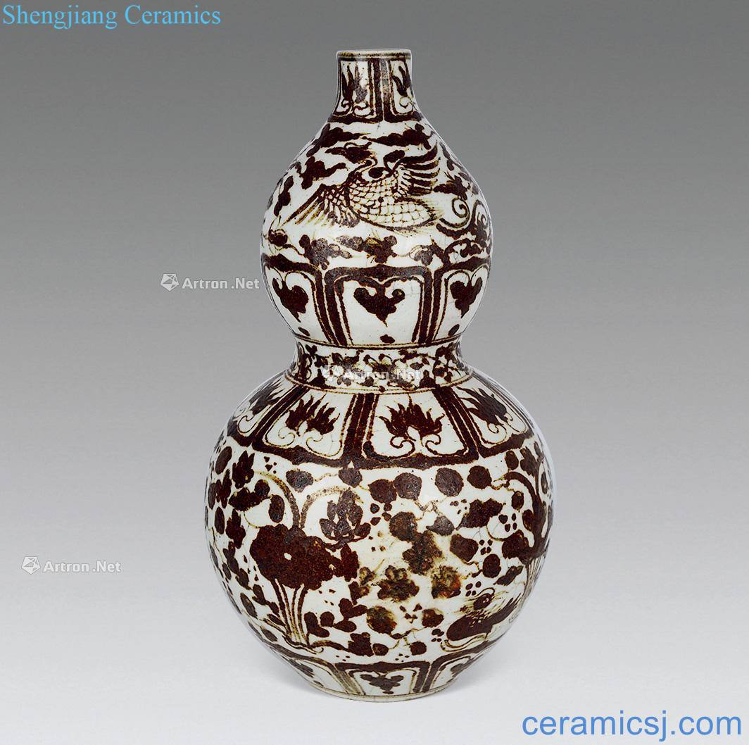 Yuan dynasty youligong gourd bottle