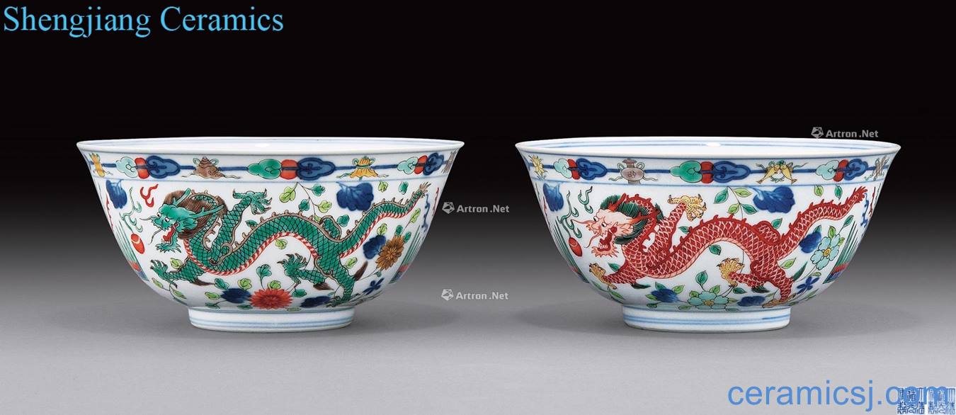 Qing daoguang Blue and white color longfeng pattern bowl (2)