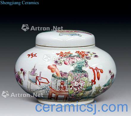 qing Jiaqing pastel antique acknowledged cover tank