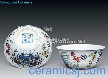 Thin foetus Ming chenghua chicken color bucket cylinder cup (a)