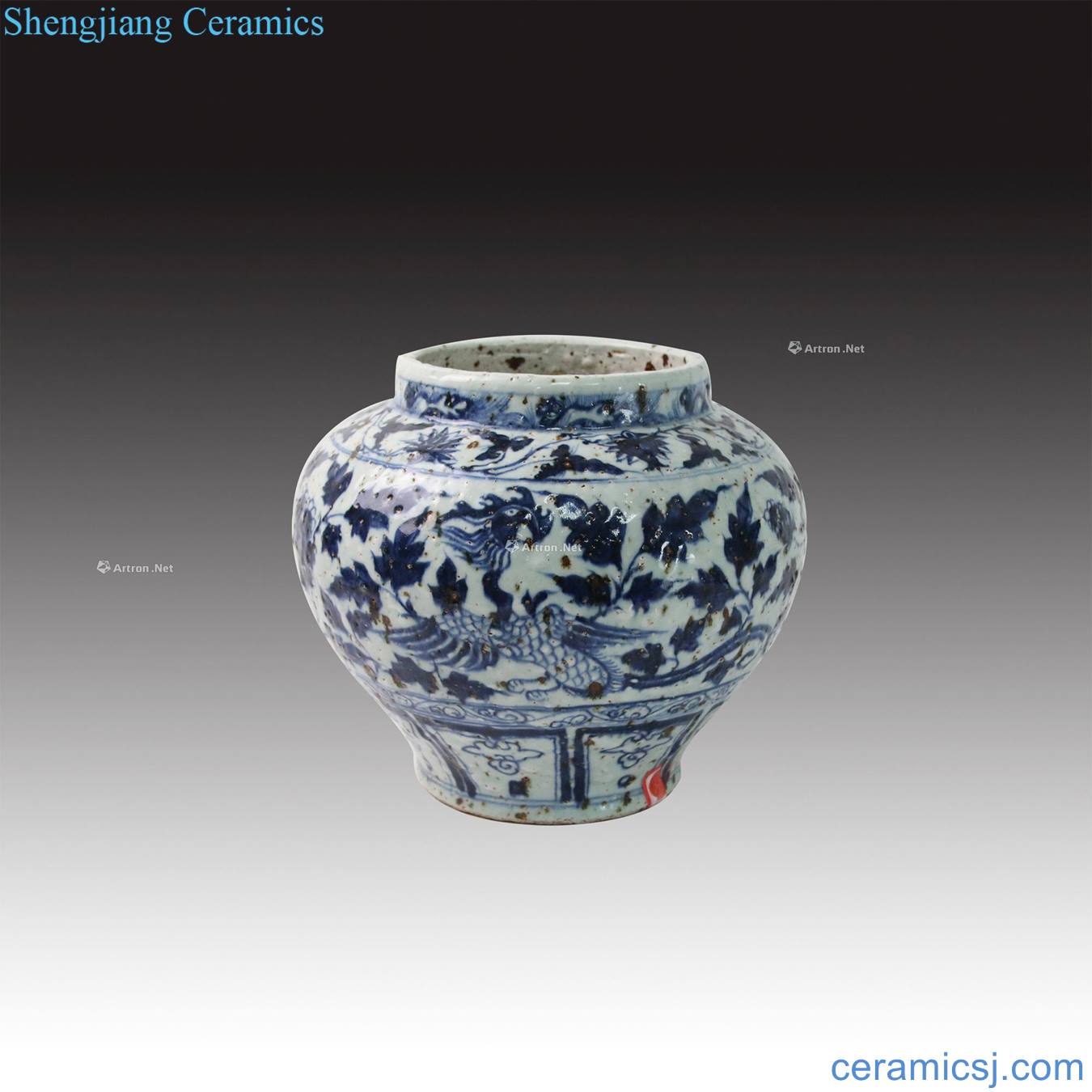 The yuan dynasty blue and white big cans