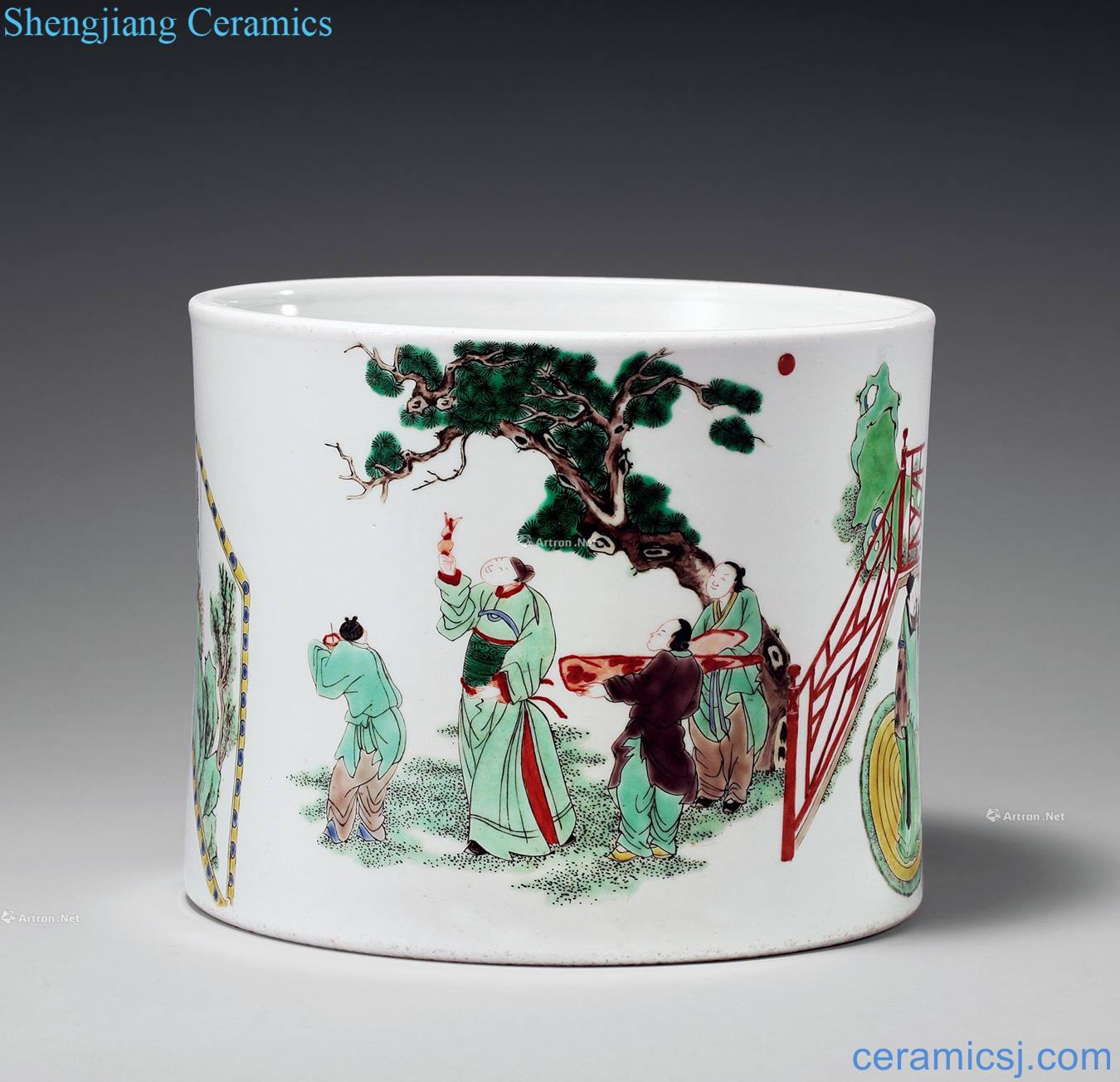 The qing emperor kangxi stories of colorful pen container