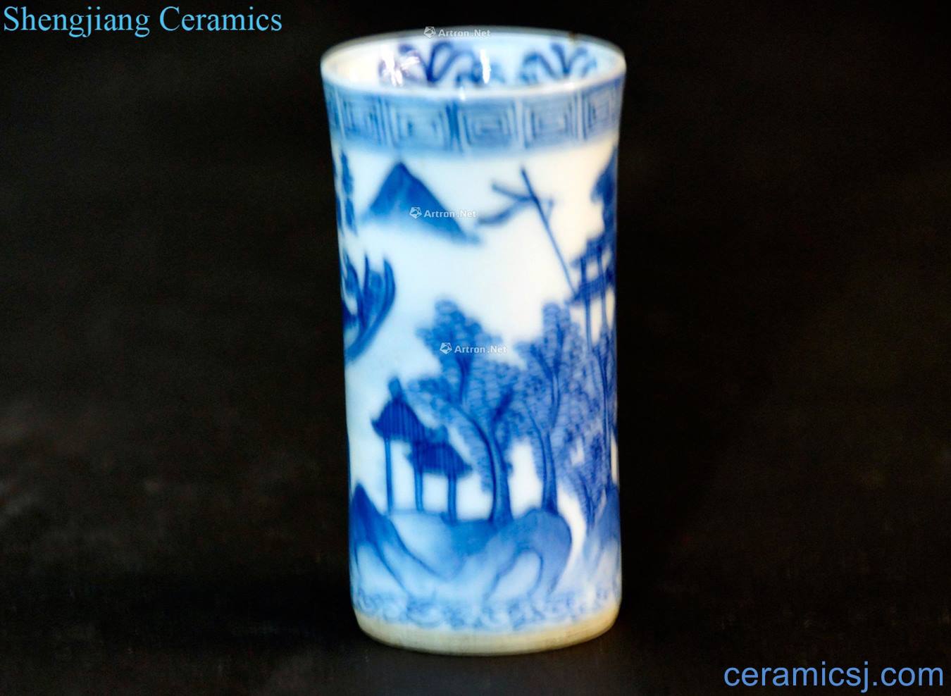 Qing jiaqing Blue and white landscape incense cone
