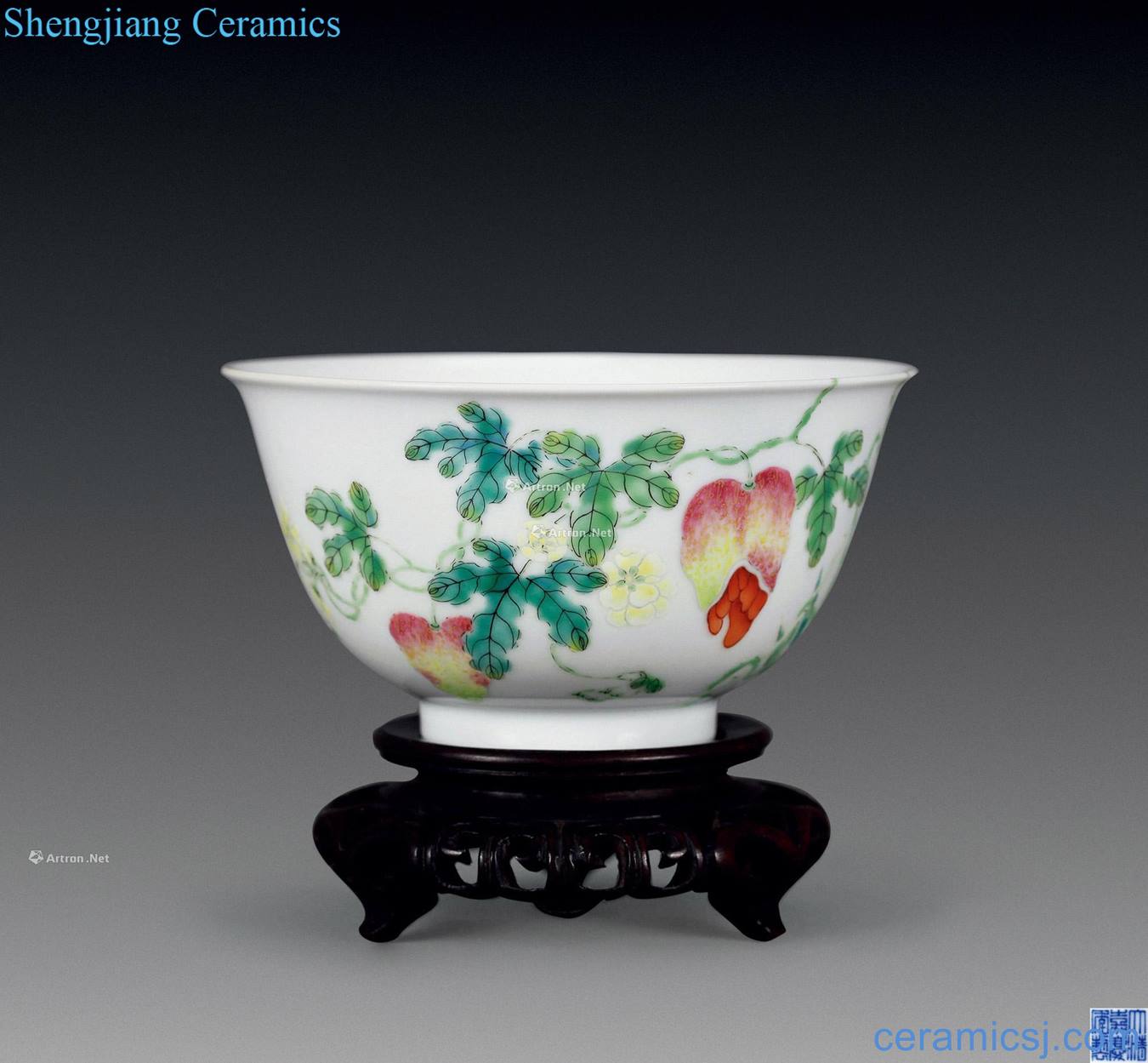 Qing jiaqing pastel wall flower fruit bowl