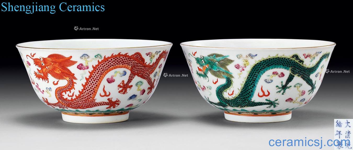 Qing guangxu Pastel YunLongWen bowl (2)