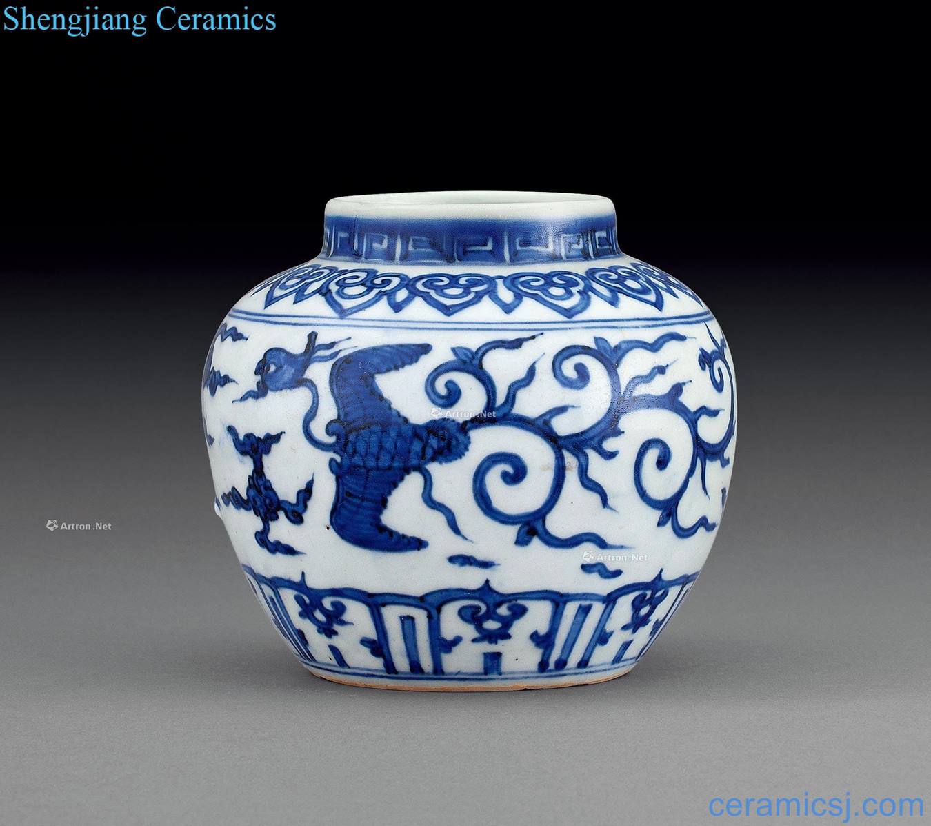 Ming jiajing Blue and white YunFeng grain canister