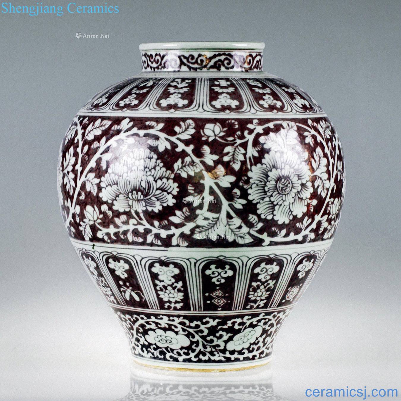 Ming Youligong tangled branches grain big pot flowers