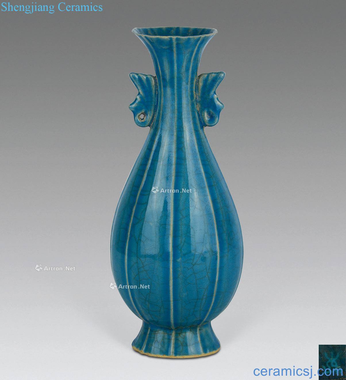 Wood is thin porcelain vase maintain (blue)