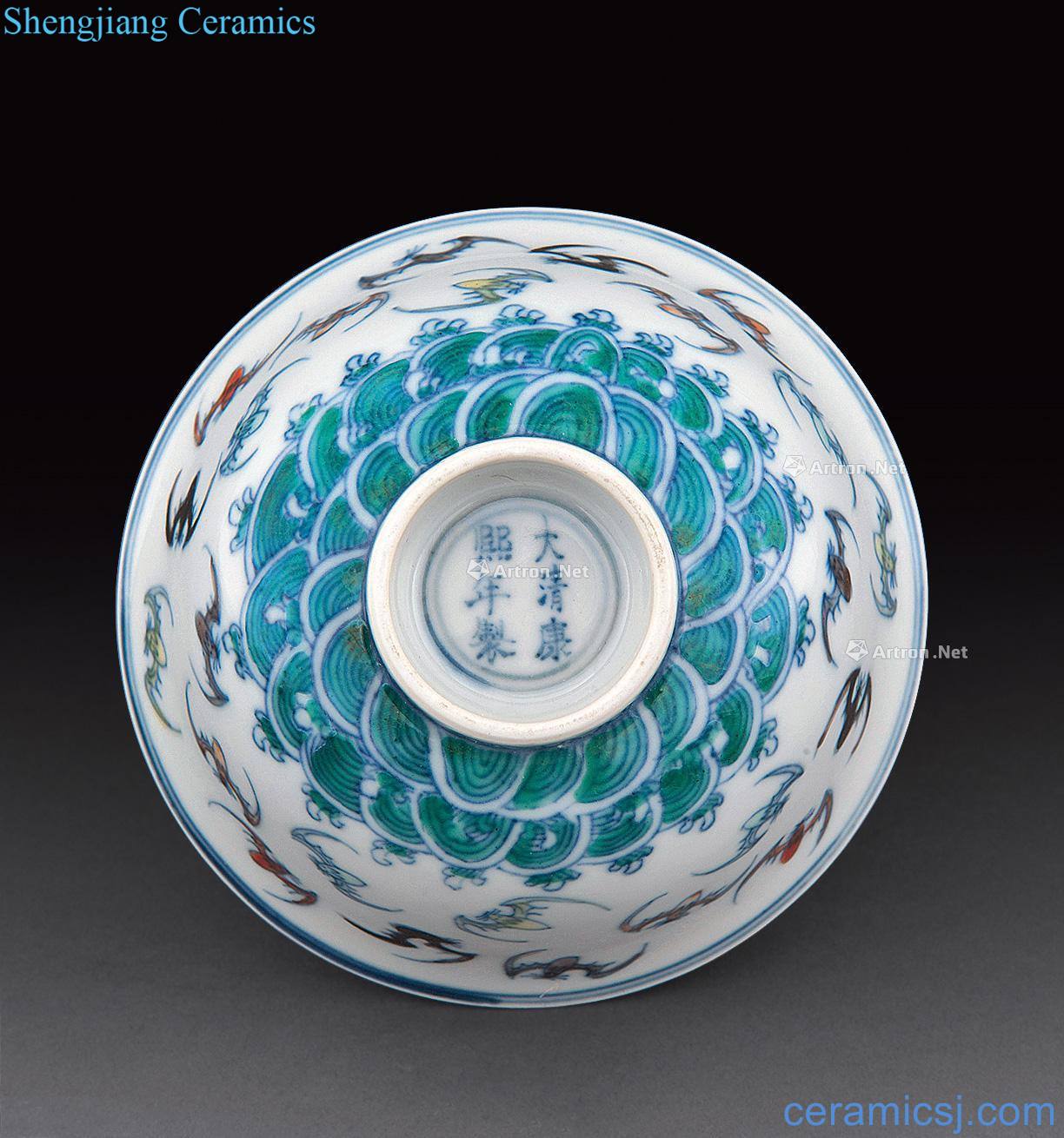 The qing emperor kangxi bucket color Wan Fuwen bowl of seawater