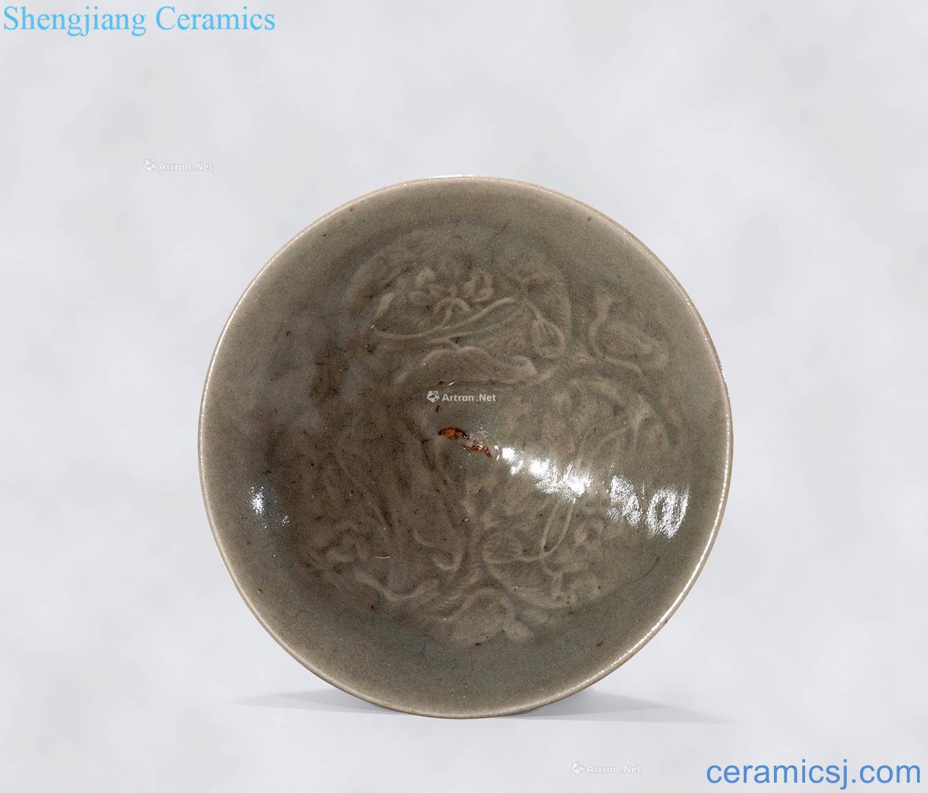 King yao state kiln Hand-cut group lotus teal grain dai li small lamp type