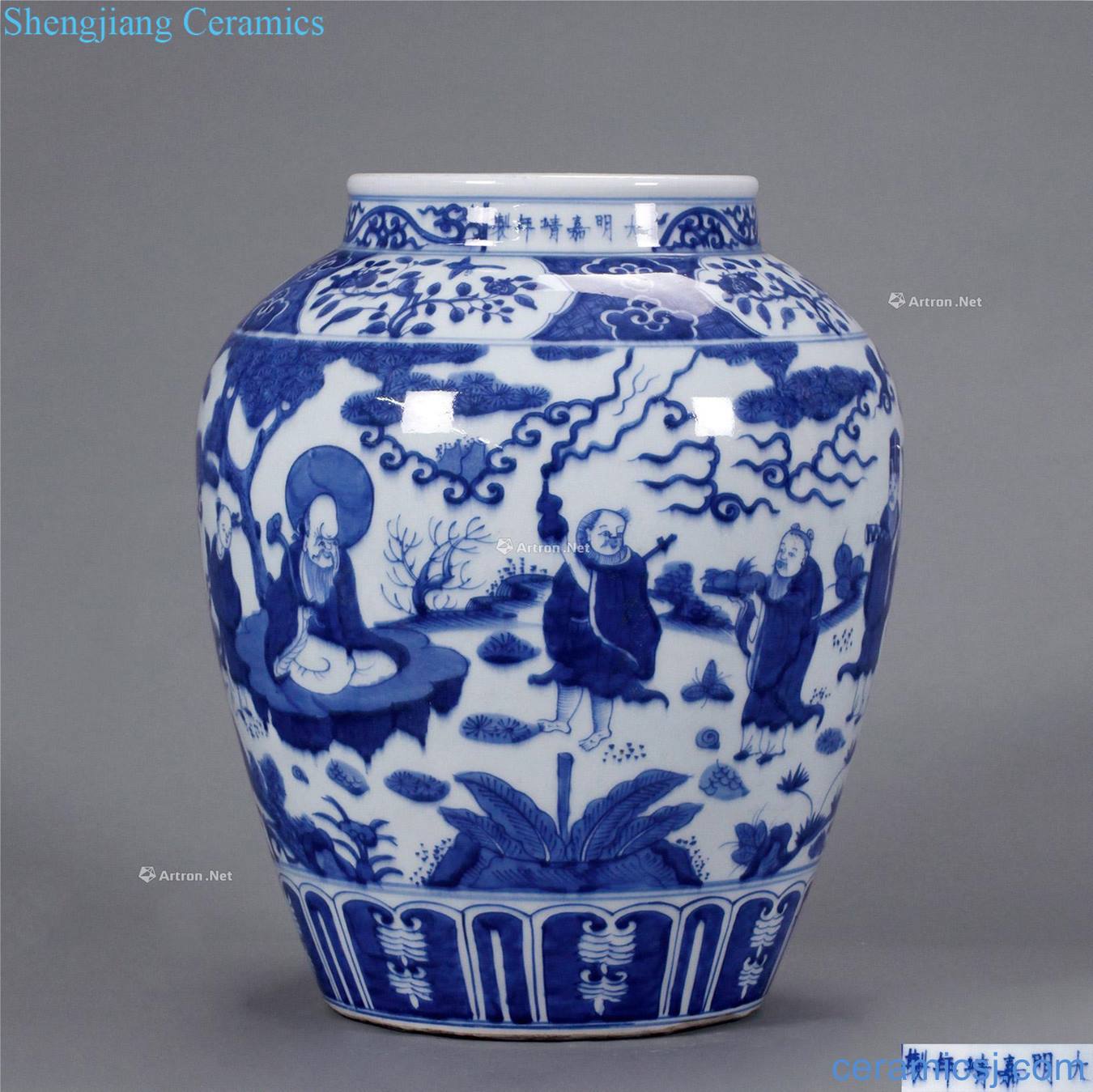 Ming jiajing Large pot of blue and white characters
