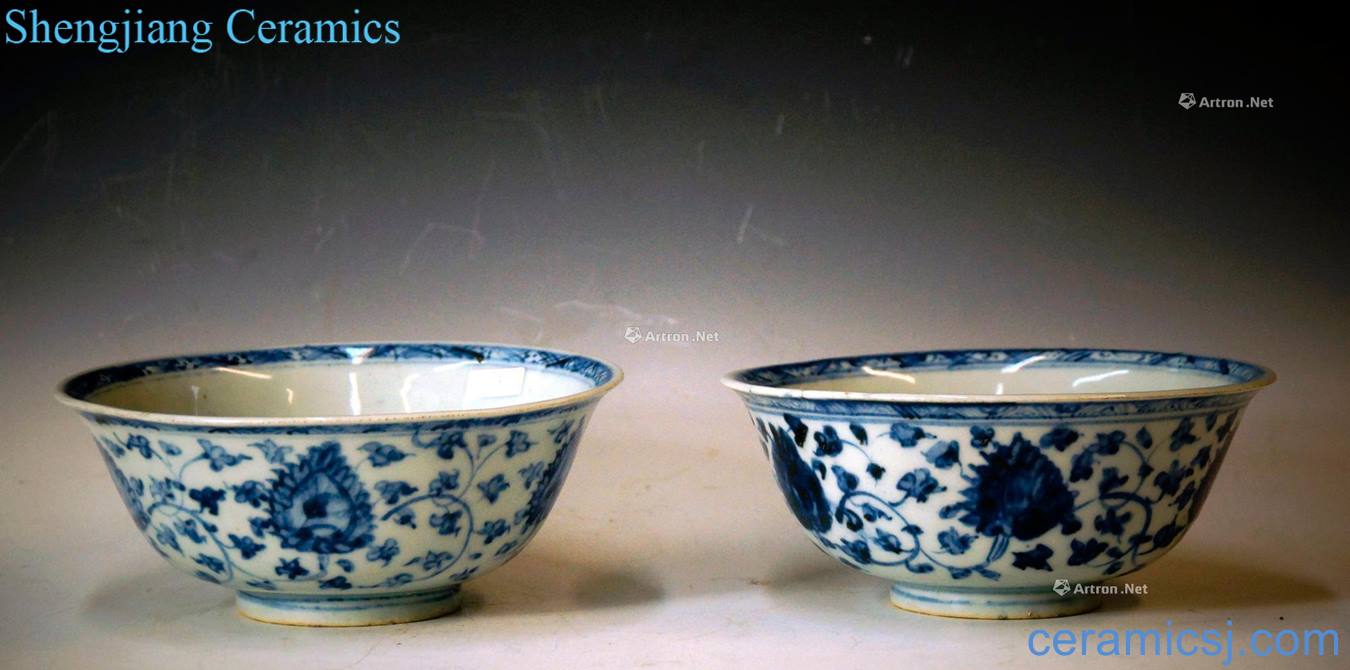 Ming Blue and white tie up branch pattern bowl (a)