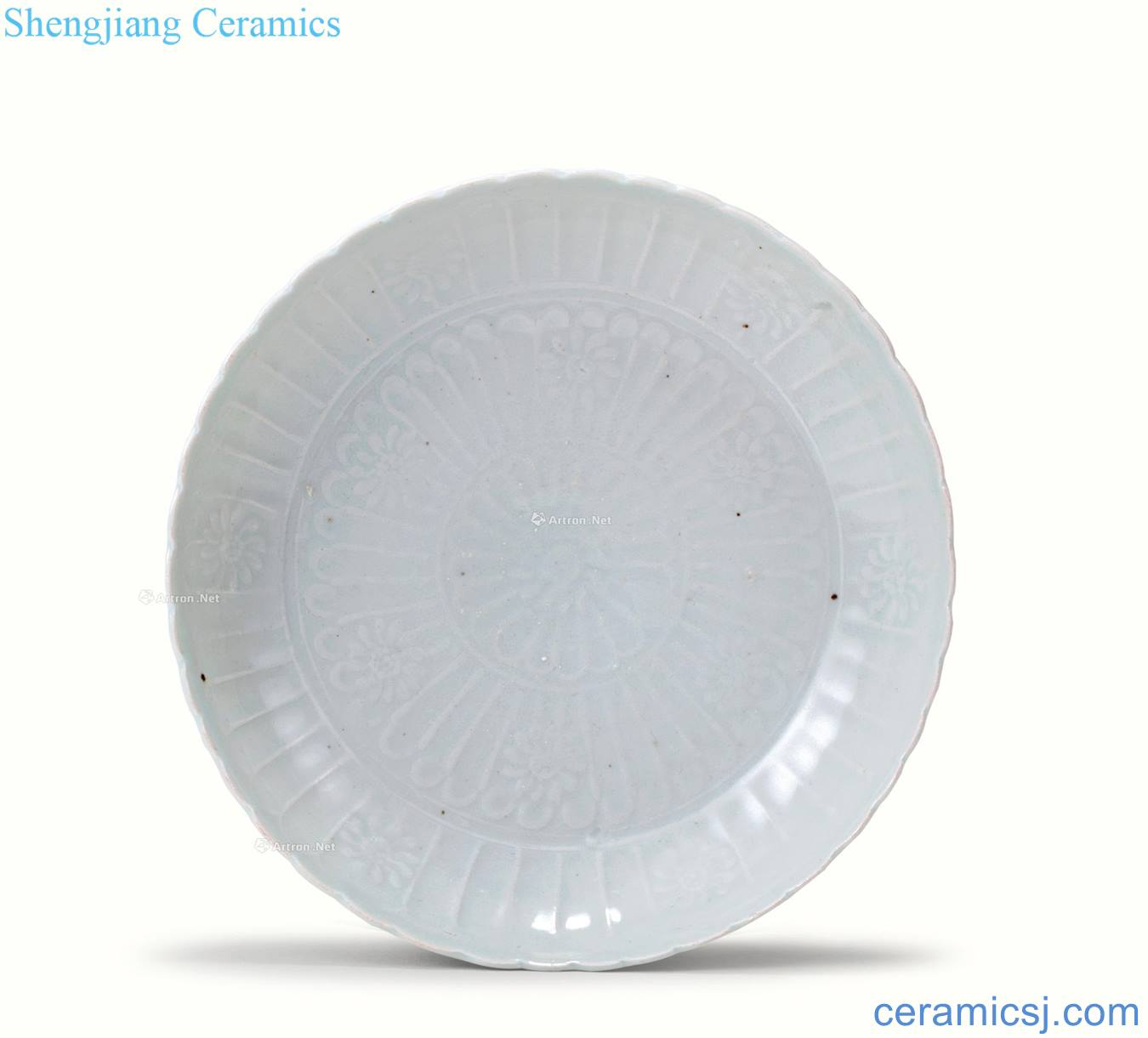 Egg white glazed printing ling yuan dynasty mouth tray