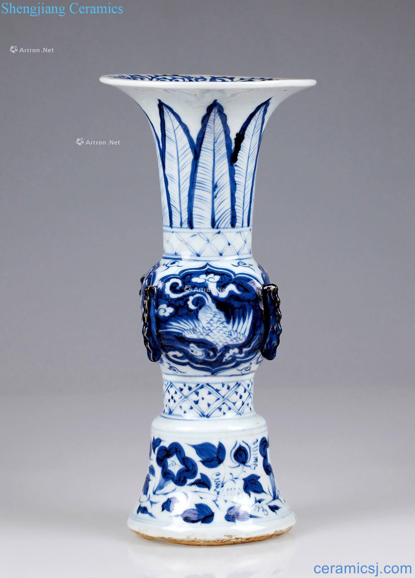 yuan Blue and white flower vase with