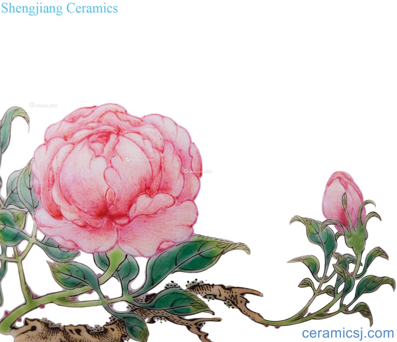 Qing yongzheng pastel fold branch flowers green-splashed bowls (2)