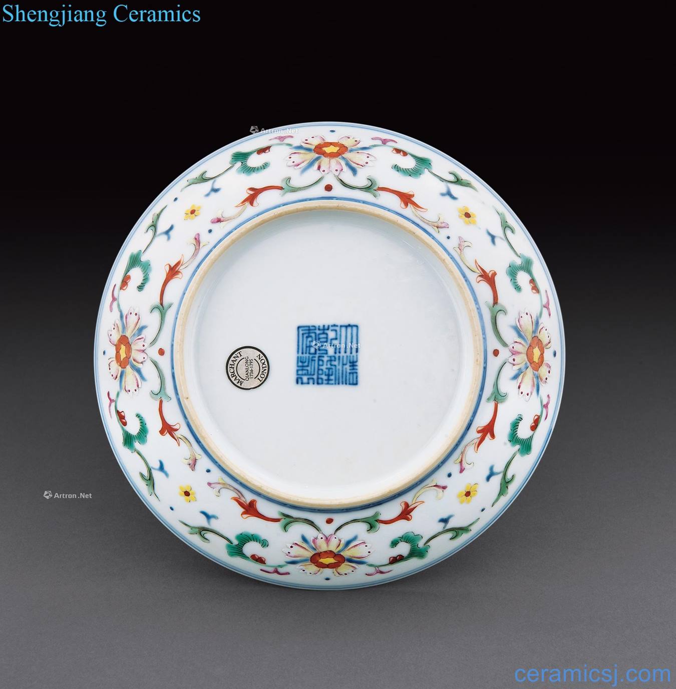 Qing qianlong Blue and white ruffled branch flowers tray