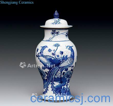 In the qing dynasty Blue and white flower on bottle cap