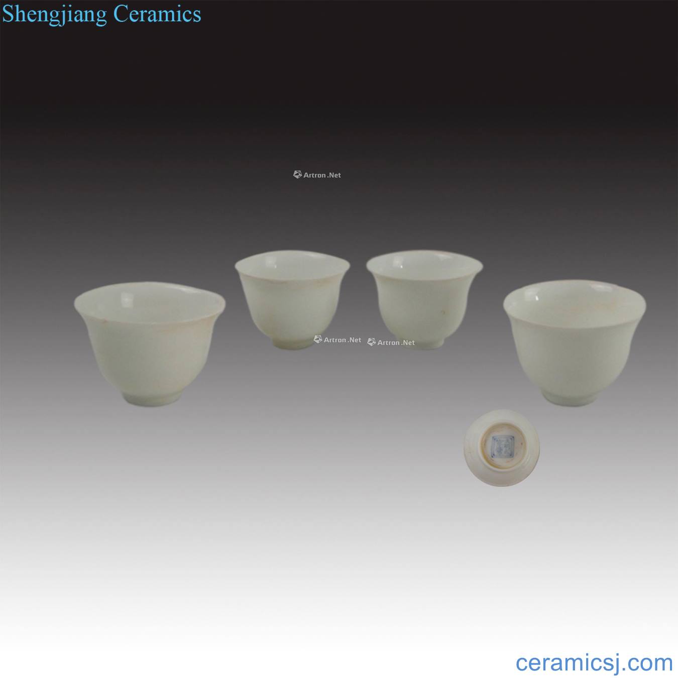 Sweet white glaze cup of Ming dynasty (a set of 4 pieces)