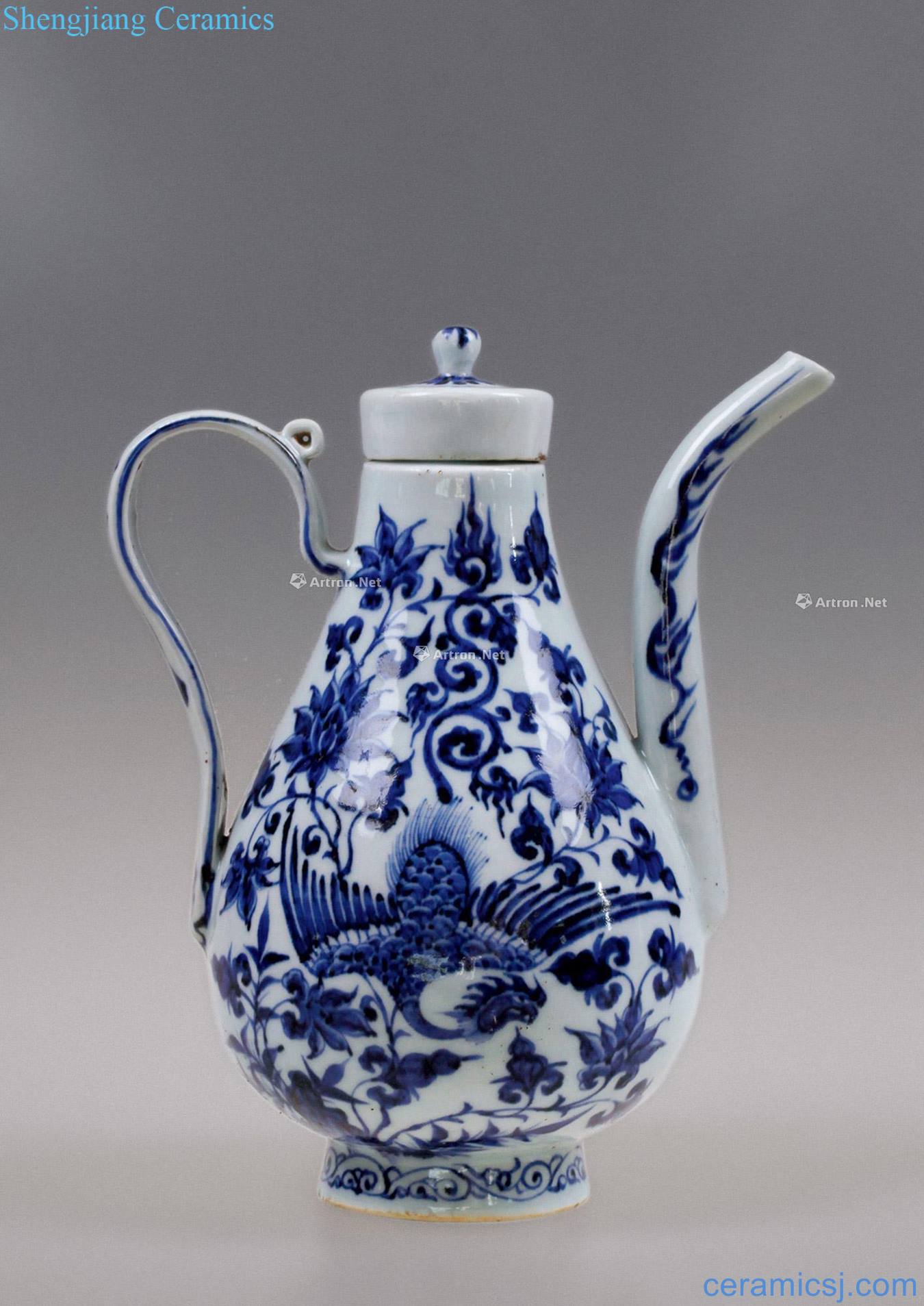 yuan Blue and white chicken branch grain pear-shaped pot
