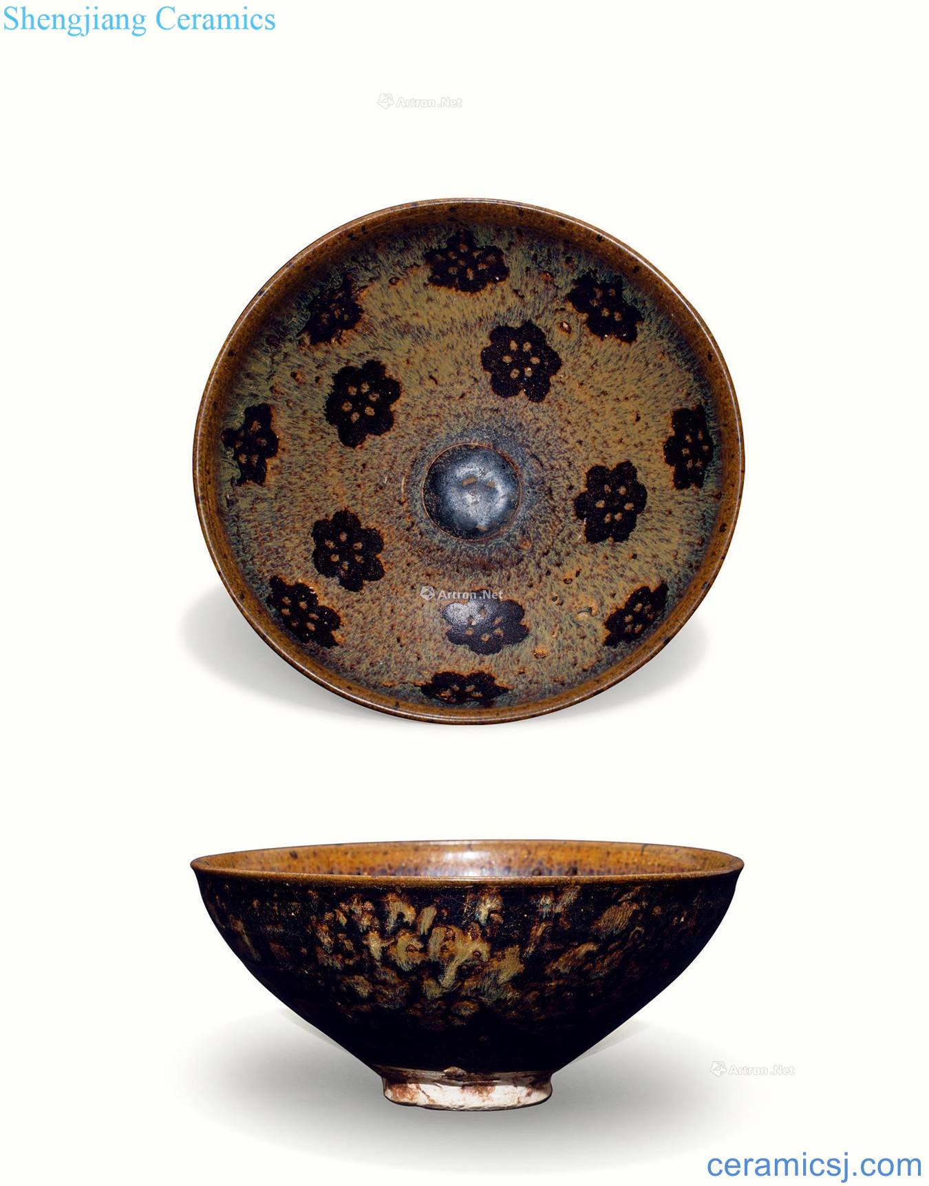 The southern song dynasty jizhou kiln paper-cut decals MeiWen big bowl