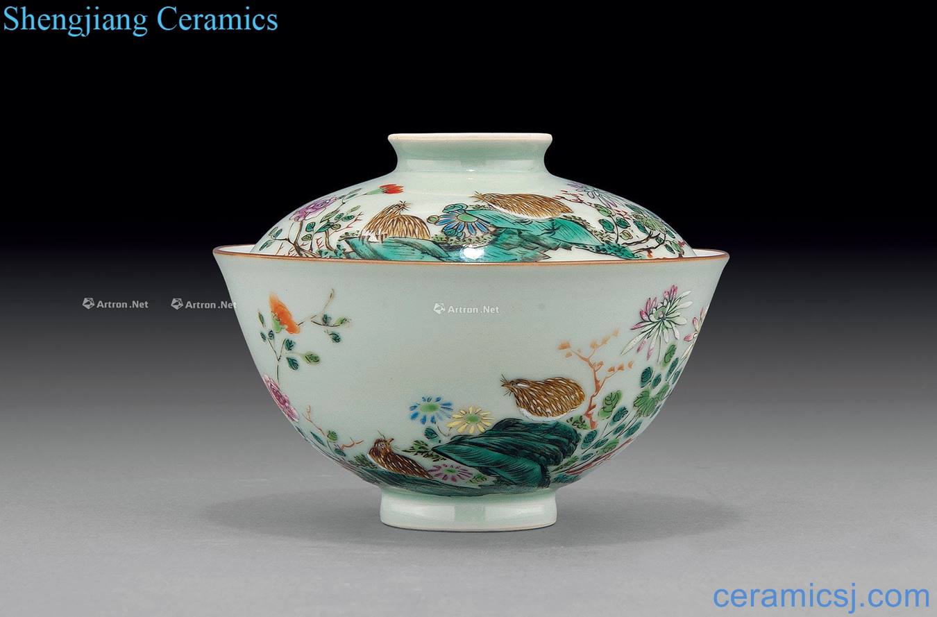 Qing qing glaze enamel figure tureen to live and work in peace and contentment