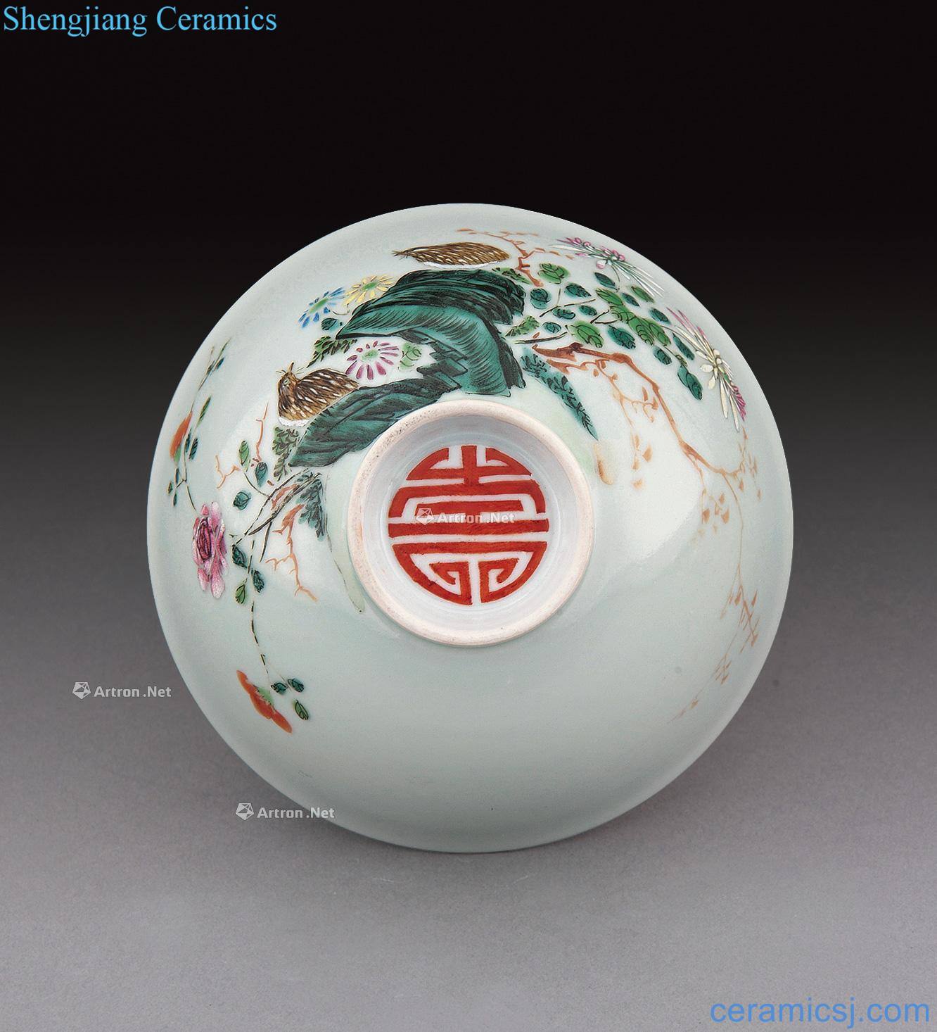 Qing qing glaze enamel figure tureen to live and work in peace and contentment