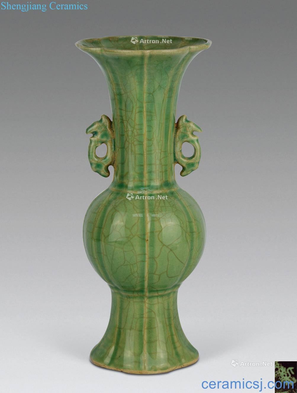 Wood is thin porcelain vase maintain (green)