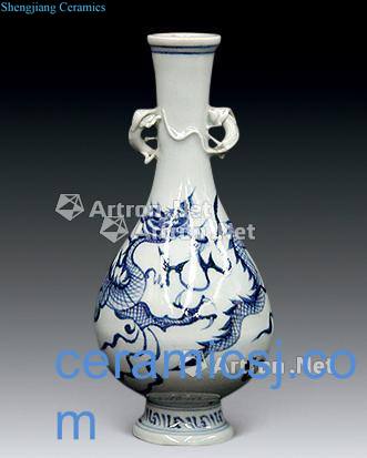 The yuan dynasty Blue and white dragon bottle