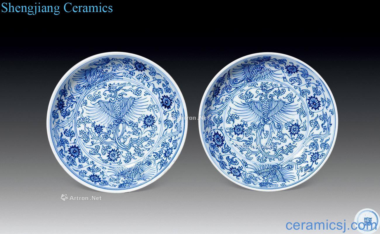 qing Blue and white grain disc (a)
