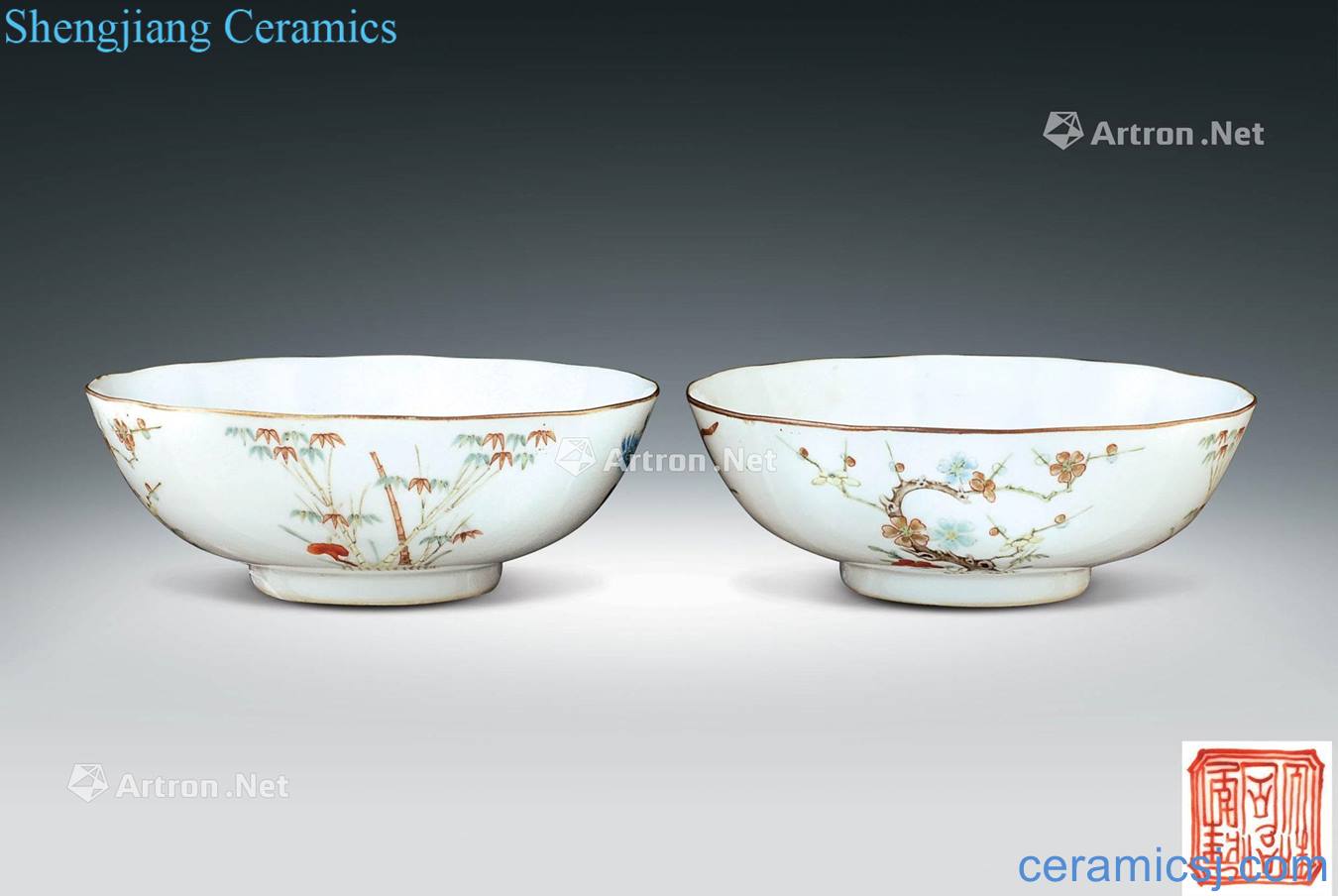 Dajing pastel four seasons flower grain flower mouth bowl (a)