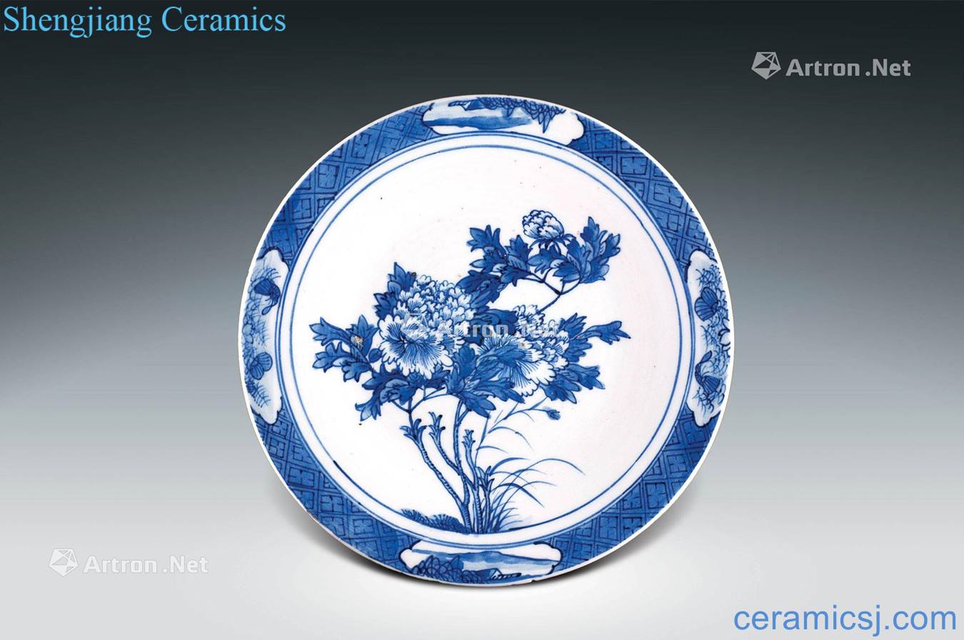 The blue and white peony grains disc