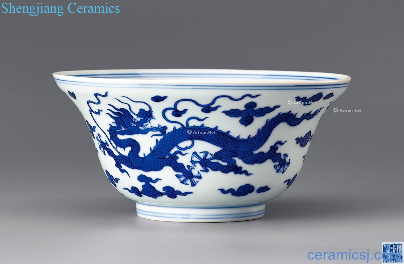 Qing qianlong Blue and white YunLongWen or bowl