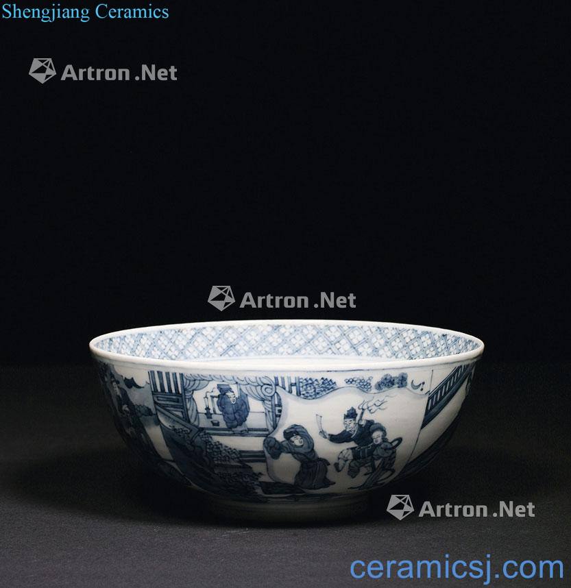 Stories of the qing emperor kangxi porcelain medallion green-splashed bowls