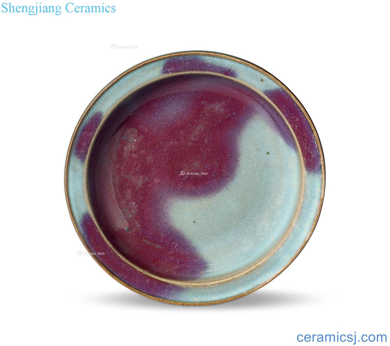 gold Pa rose violet glaze fold along the plate