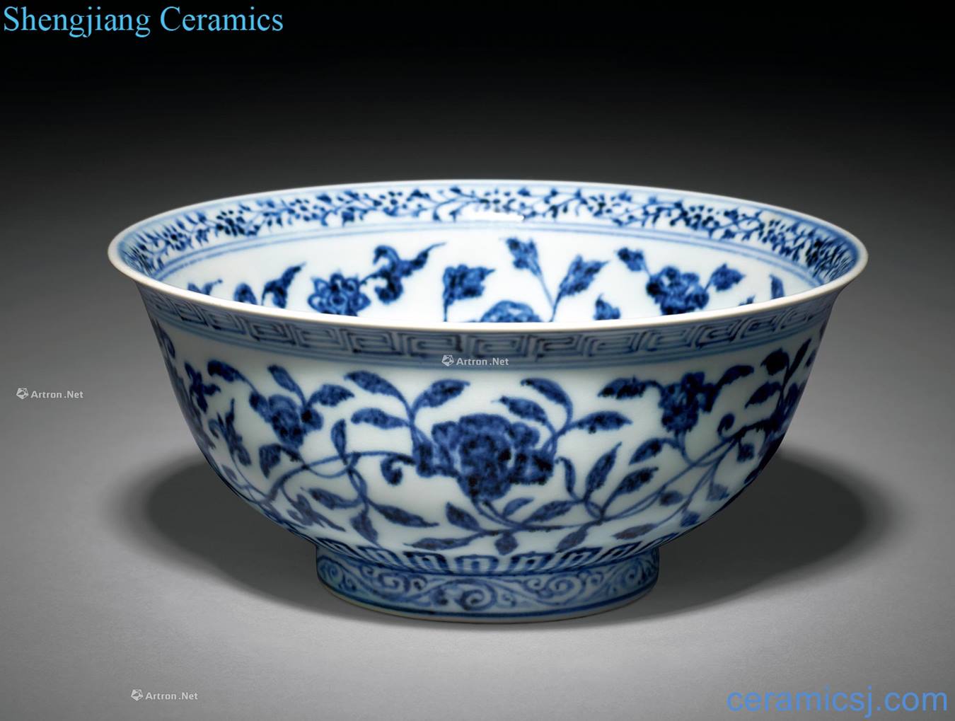 Ming yongle Blue and white lotus flower green-splashed bowls